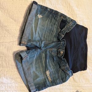 Maternity jean shorts